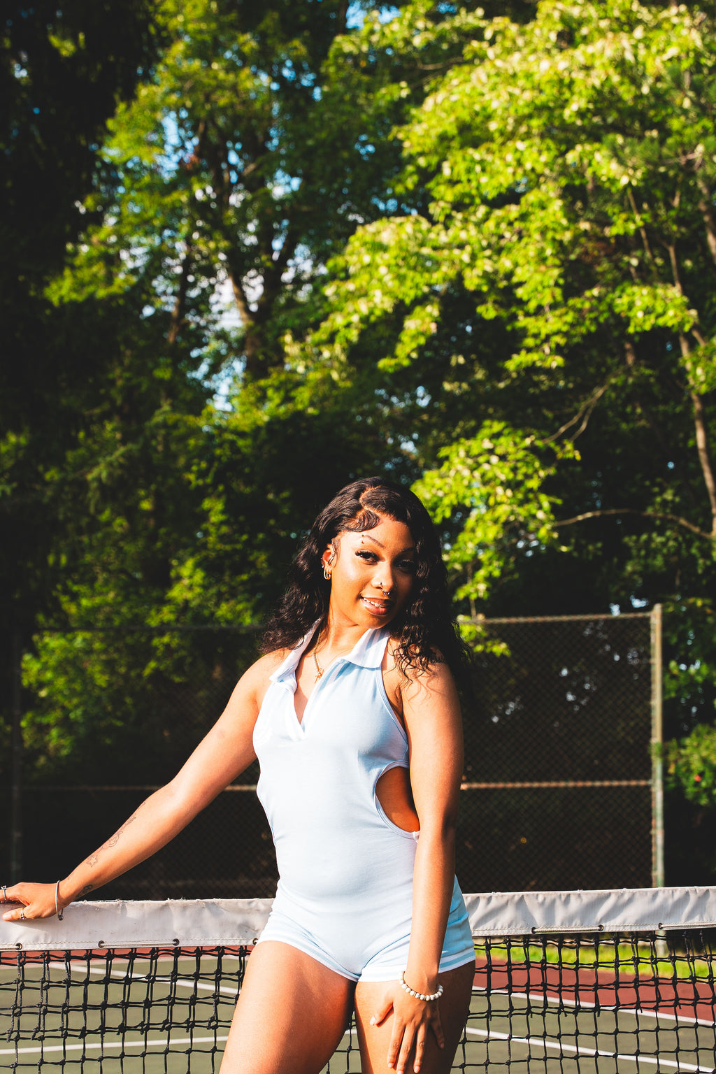 Blue Varsity Romper